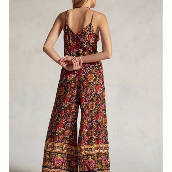 Anthropologie x Kachel Black Red Floral Wide Leg
Loose Fit Sleeveless Jumpsuit 4 - Picture 8 of 13